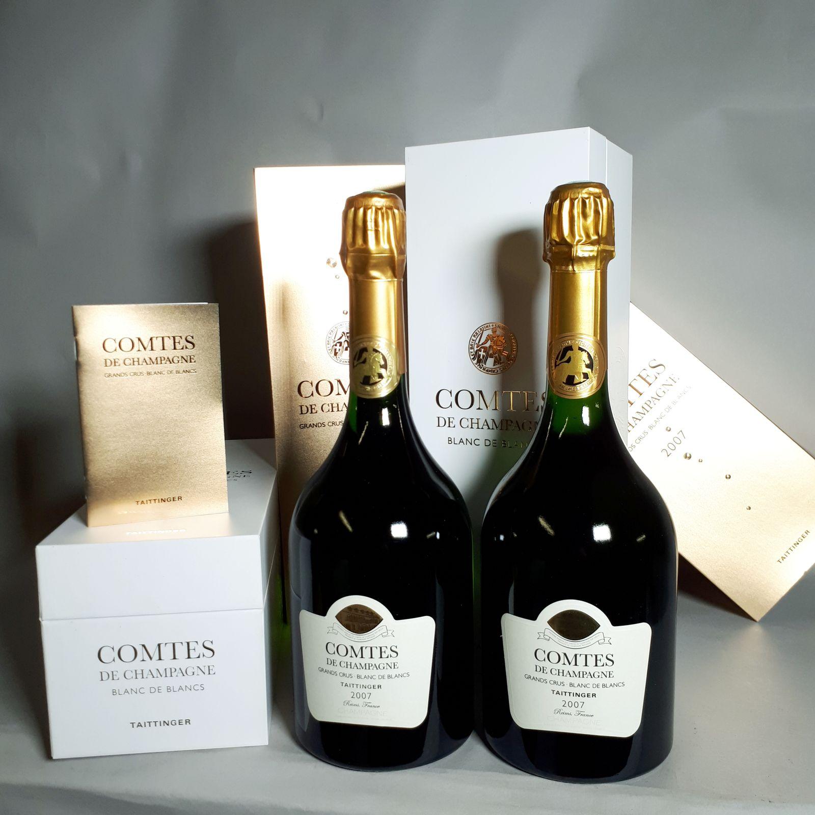 2 B TAITTINGER “COMTES DE CHAMPAGNE” Grand Cru BRUT, Blanc De Blancs ...